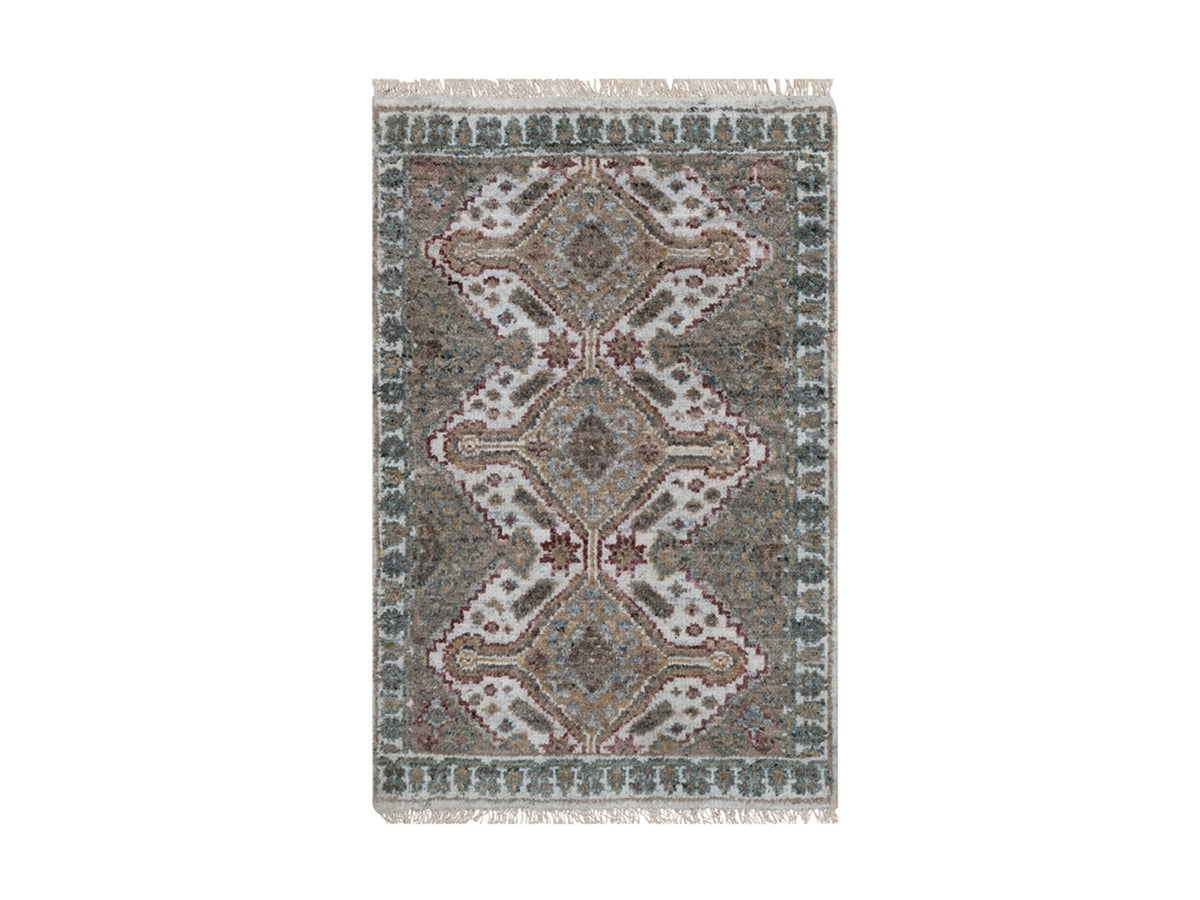 Shiraz Tribal & Geometric hand-knotted wool rug in Ivory, 1'11" x 3' — SKU O091765