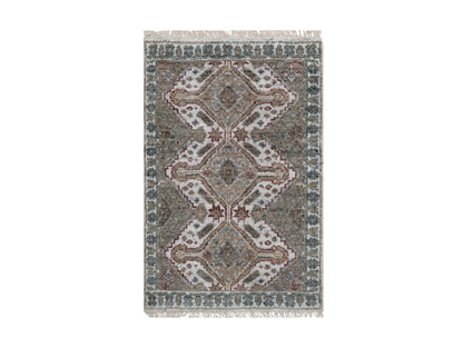 Shiraz Tribal & Geometric hand-knotted wool rug in Ivory, 1'11" x 3' — SKU O091765