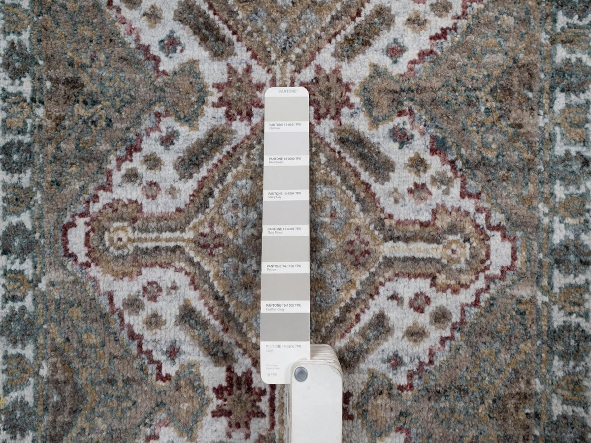 Shiraz Tribal & Geometric hand-knotted wool rug in Ivory, 1'11" x 3' — SKU O091765 (view 4)