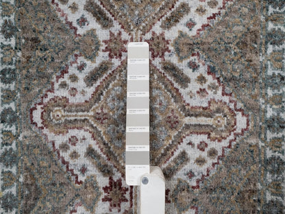 Shiraz Tribal & Geometric hand-knotted wool rug in Ivory, 1'11" x 3' — SKU O091765 (view 4)
