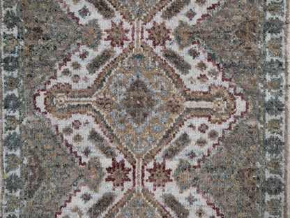 Shiraz Tribal & Geometric hand-knotted wool rug in Ivory, 1'11" x 3' — SKU O091765 (view 5)