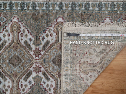 Shiraz Tribal & Geometric hand-knotted wool rug in Ivory, 1'11" x 3' — SKU O091765 (view 8)