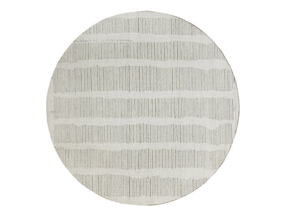Modern / Contemporary hand-knotted wool rug in Ivory, 7'11" x 7'11" — SKU O091770