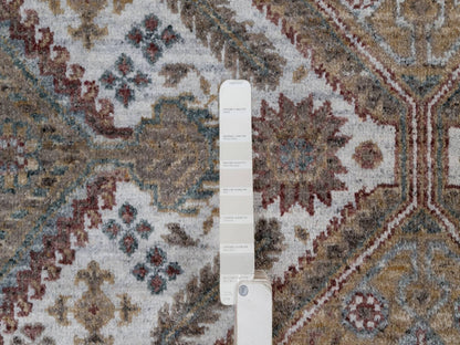 Ivory 7'11" x 10'0" Tribal & Geometric Hand knotted Wool Rug - Sku: O091771