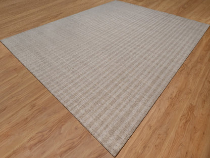 Brown 12'0" x 15'0" Modern and Contemporary Handloom Wool Rug - Sku: O091772