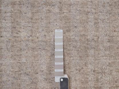 Brown 12'0" x 15'0" Modern and Contemporary Handloom Wool Rug - Sku: O091772