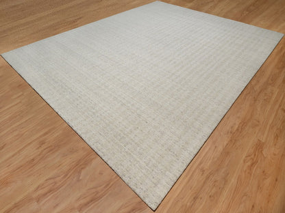 Ivory 11'11" x 15'0" Modern and Contemporary Handloom Wool Rug - Sku: O091773