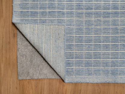 Blue 12'0" x 14'11" Modern and Contemporary Handloom Wool Rug - Sku: O091778