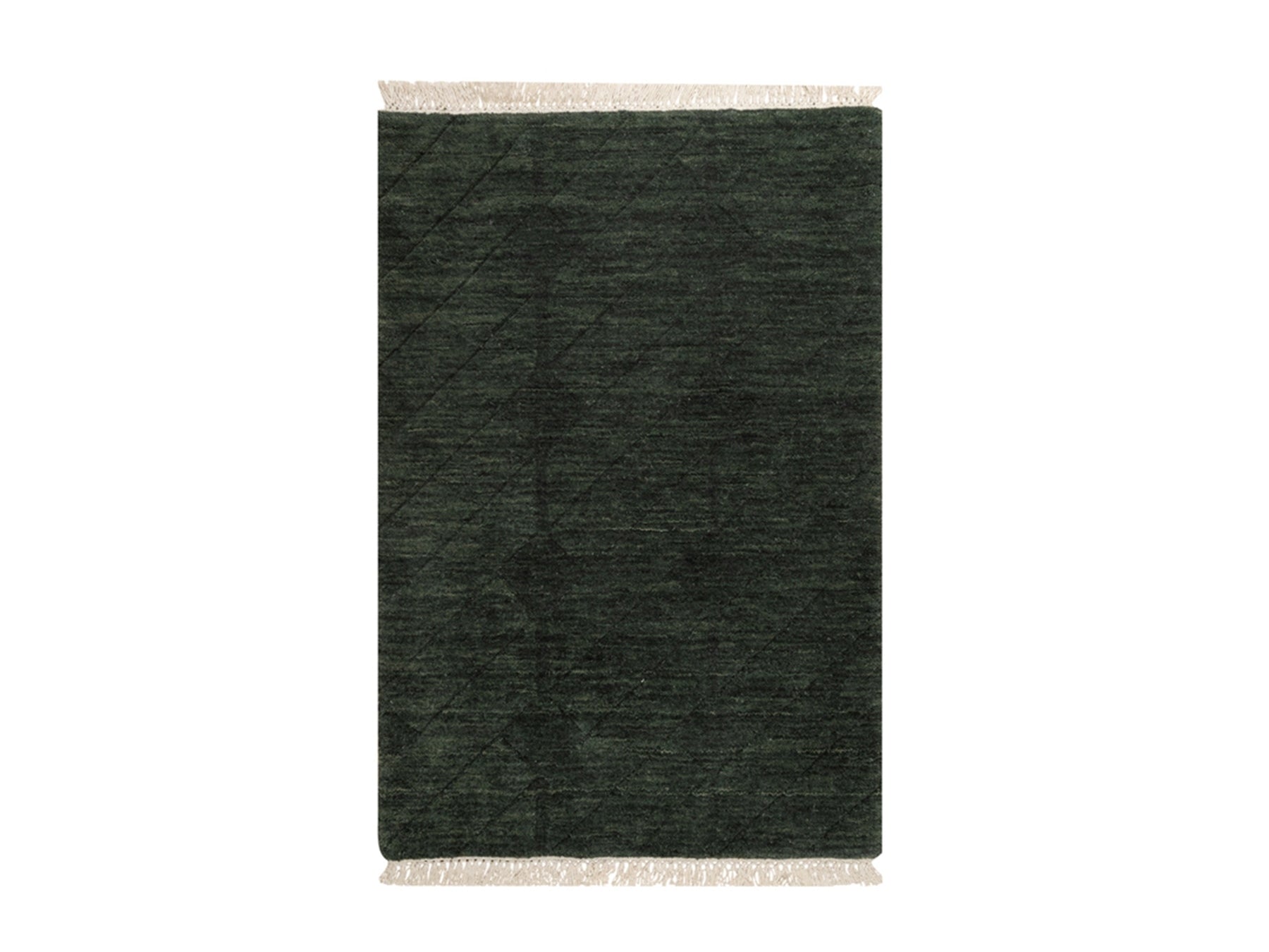 Green 1'11" x 2'9" Modern and Contemporary Handloom Wool Rug - Sku: O091780