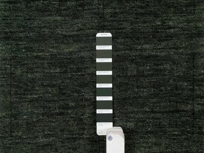 Green 1'11" x 2'8" Modern and Contemporary Handloom Wool Rug - Sku: O091781