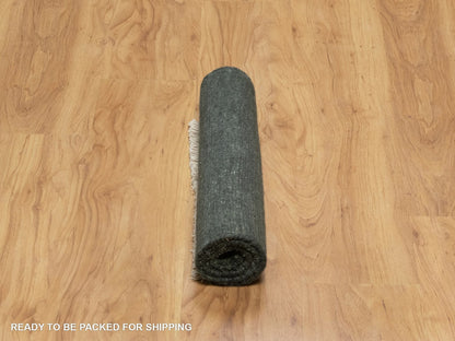 Green 1'11" x 2'8" Modern and Contemporary Handloom Wool Rug - Sku: O091781