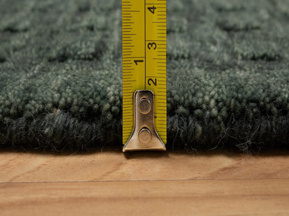 Green 1'11" x 2'8" Modern and Contemporary Handloom Wool Rug - Sku: O091781
