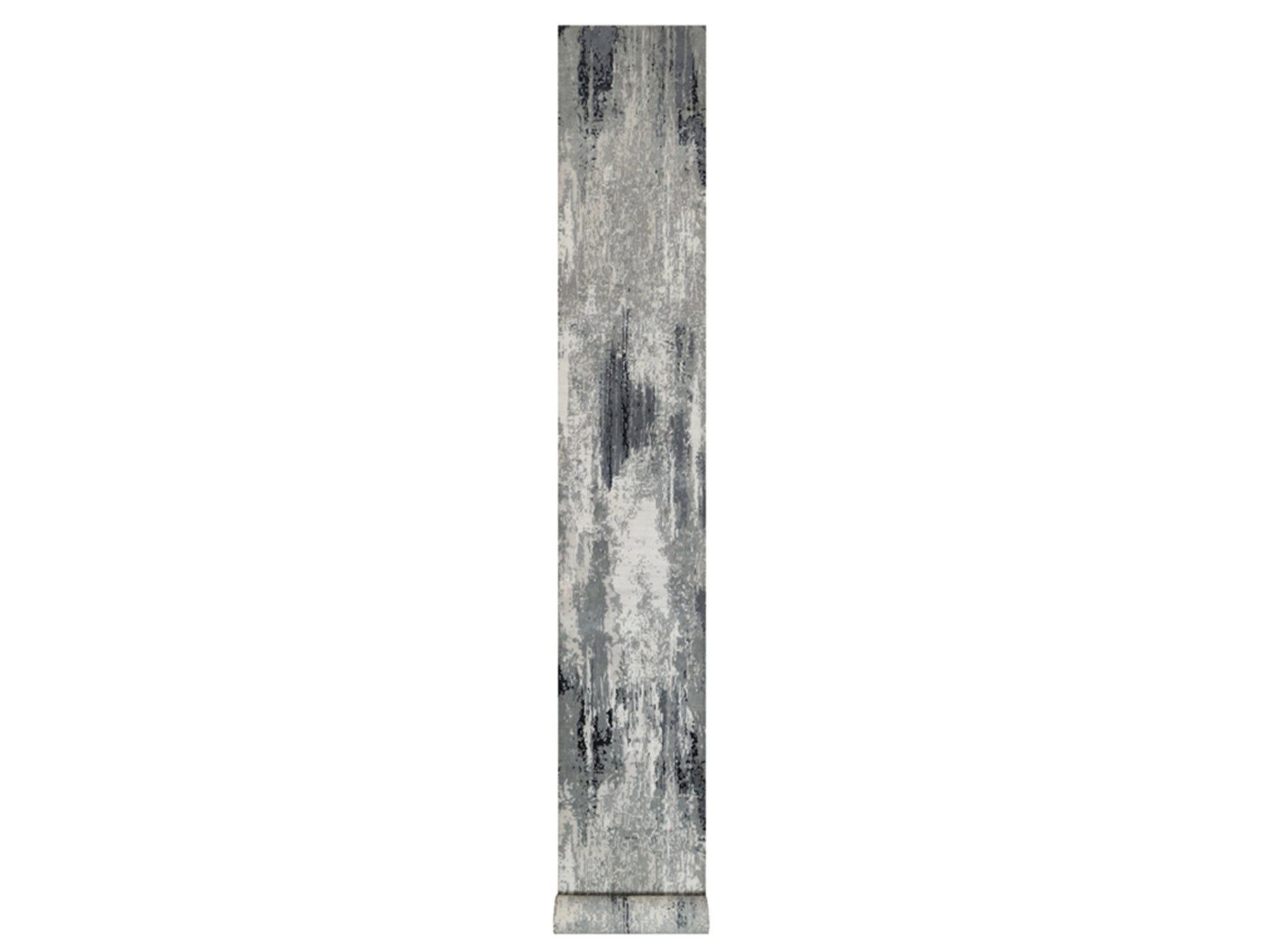 Ivory 2'8" x 23'10" Modern and Contemporary Hand knotted Wool/Silk Rug - Sku: O091784