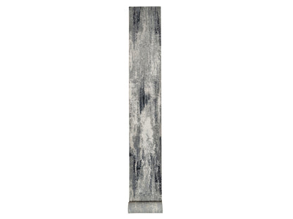 Modern / Contemporary hand-knotted wool/silk runner in Ivory, 2'7" x 26' — SKU O091785