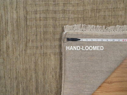 Beige 2'0" x 2'8" Modern and Contemporary Handloom Wool Rug - Sku: O091786