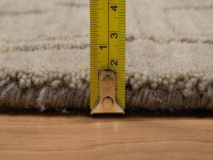 Brown 1'11" x 2'9" Modern and Contemporary Handloom Wool Rug - Sku: O091787