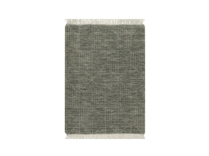 Green 2'0" x 2'8" Modern and Contemporary Handloom Wool Rug - Sku: O091789