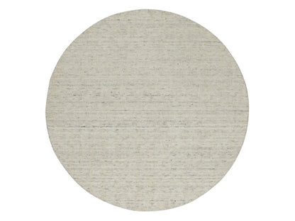 Modern / Contemporary hand-knotted wool rug in Ivory, 4'11" x 4'11" — SKU O091793
