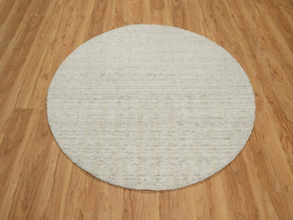 Modern / Contemporary hand-knotted wool rug in Ivory, 4'11" x 4'11" — SKU O091793 (view 2)