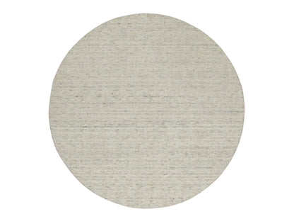 Modern / Contemporary hand-knotted wool rug in Ivory, 4'11" x 4'11" — SKU O091794