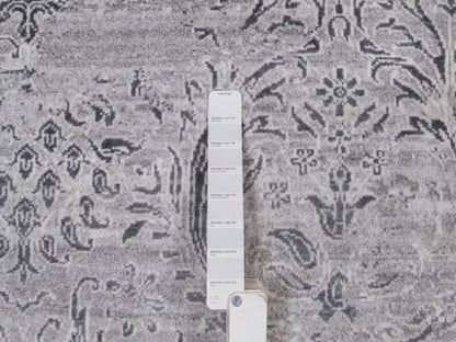 Transitional hand-knotted wool/silk rug in Gray, 7'10" x 10' — SKU O091801 (view 7)