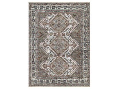 Shiraz Tribal & Geometric hand-knotted wool rug in Ivory, 8'10" x 12'1" — SKU O091802