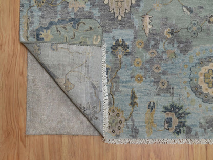 Green 8'0" x 10'1" Oushak And Peshawar Hand knotted Wool Rug - Sku: O091803