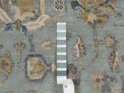 Green 8'0" x 10'1" Oushak And Peshawar Hand knotted Wool Rug - Sku: O091803