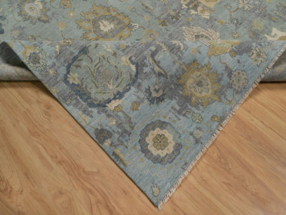 Oushak Oushak hand-knotted wool rug in Green, 8'7" x 11'11" — SKU O091809 (view 6)