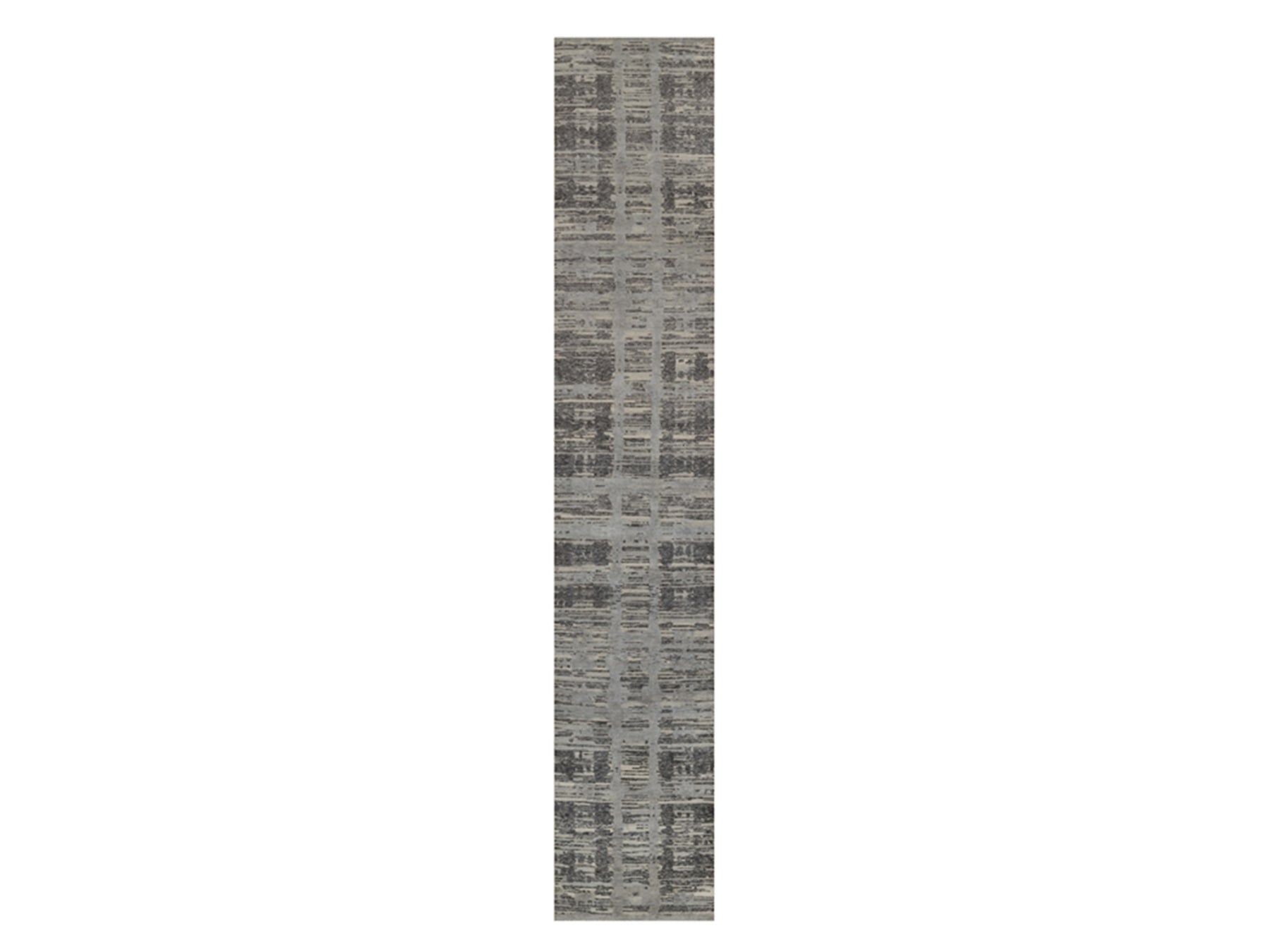 Modern / Contemporary hand-knotted wool runner in Gray, 2'6" x 14' — SKU O091810
