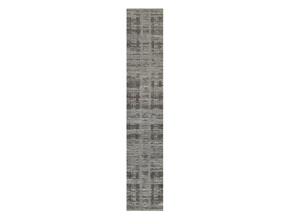 Modern / Contemporary hand-knotted wool runner in Gray, 2'6" x 14' — SKU O091810