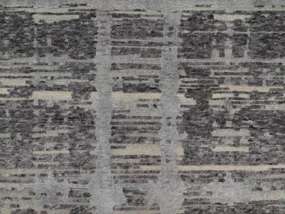 Modern / Contemporary hand-knotted wool runner in Gray, 2'6" x 14' — SKU O091810 (view 5)