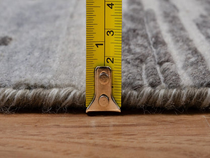 Modern / Contemporary hand-knotted wool runner in Gray, 2'6" x 14' — SKU O091810 (view 7)