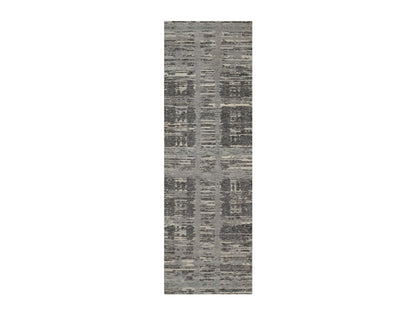 Modern / Contemporary hand-knotted wool runner in Gray, 2'6" x 7'11" — SKU O091812