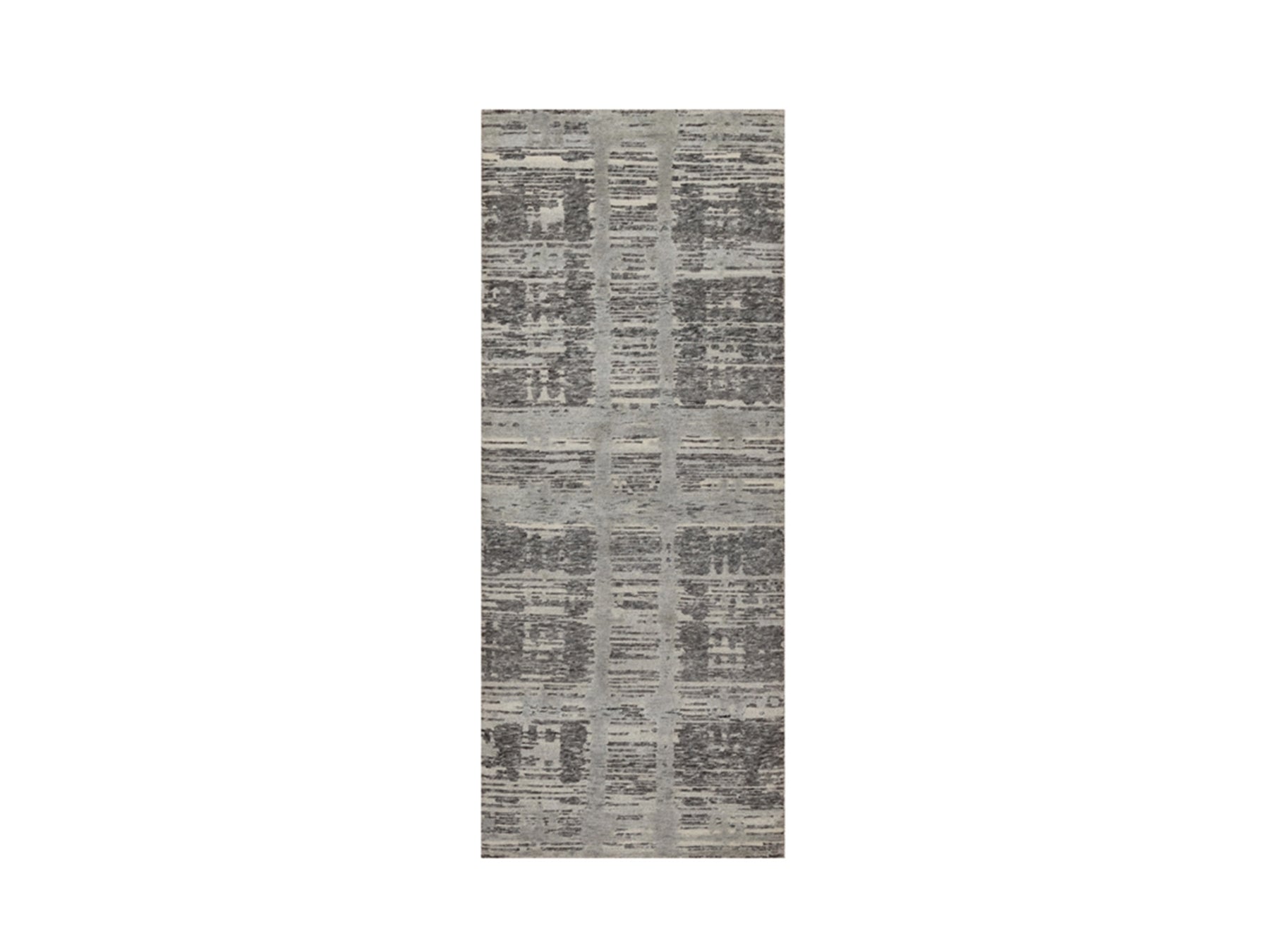 Modern / Contemporary hand-knotted wool runner in Gray, 2'5" x 6'2" — SKU O091813