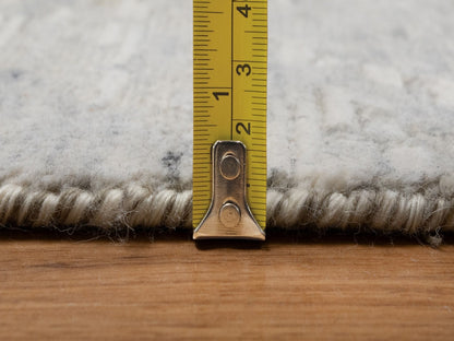Modern / Contemporary hand-knotted wool runner in Gray, 2'6" x 6'3" — SKU O091817 (view 7)