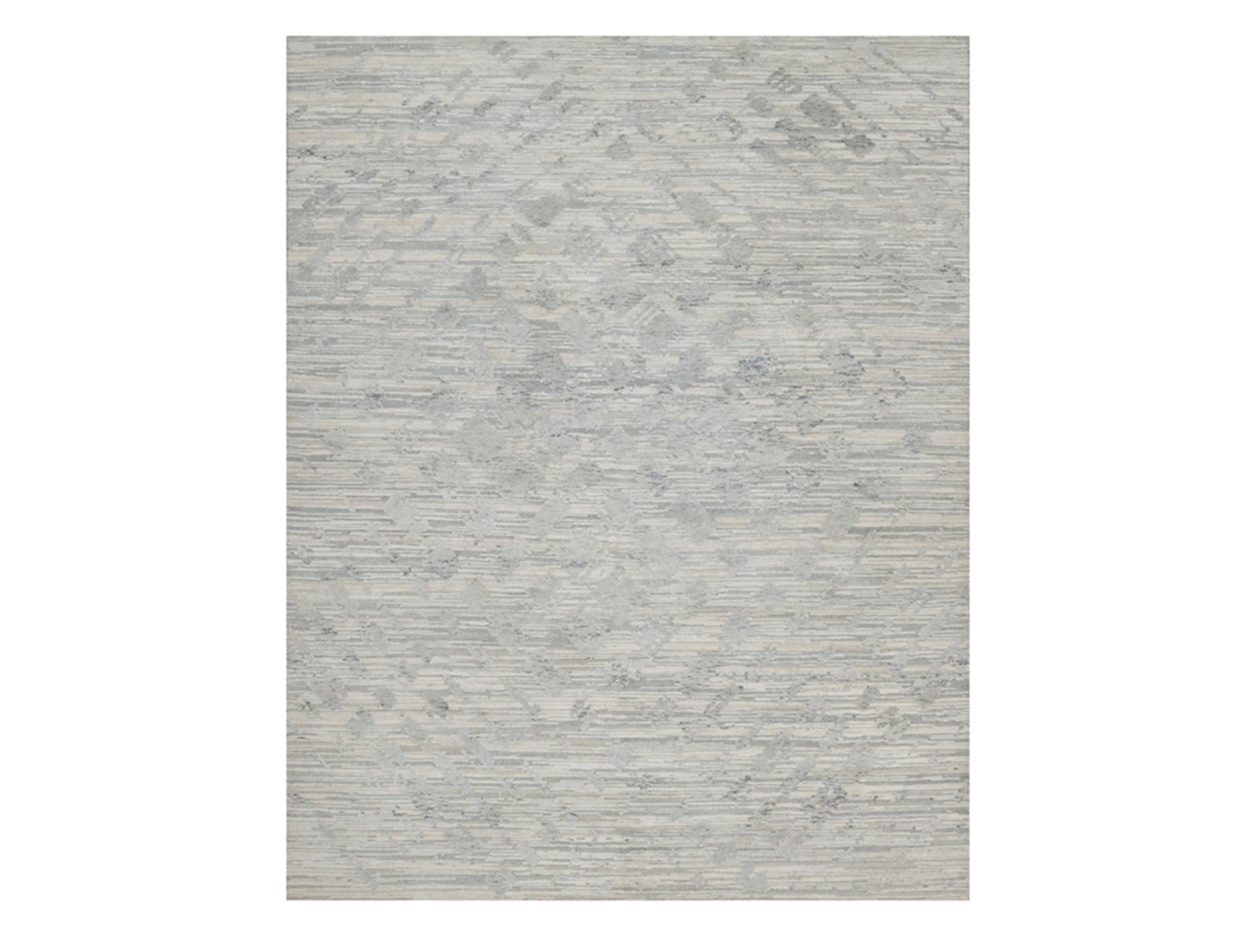 Grey 8'0" x 10'2" Modern and Contemporary Hand knotted Wool Rug - Sku: O091819