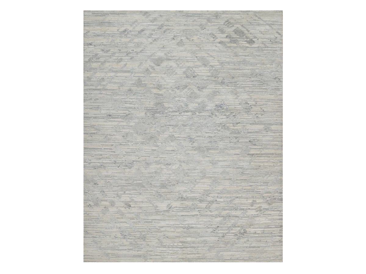 Modern / Contemporary hand-knotted wool rug in Gray, 8' x 10'2" — SKU O091819