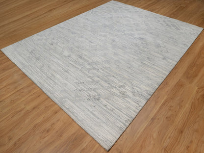 Modern / Contemporary hand-knotted wool rug in Gray, 8' x 10'2" — SKU O091819 (view 3)