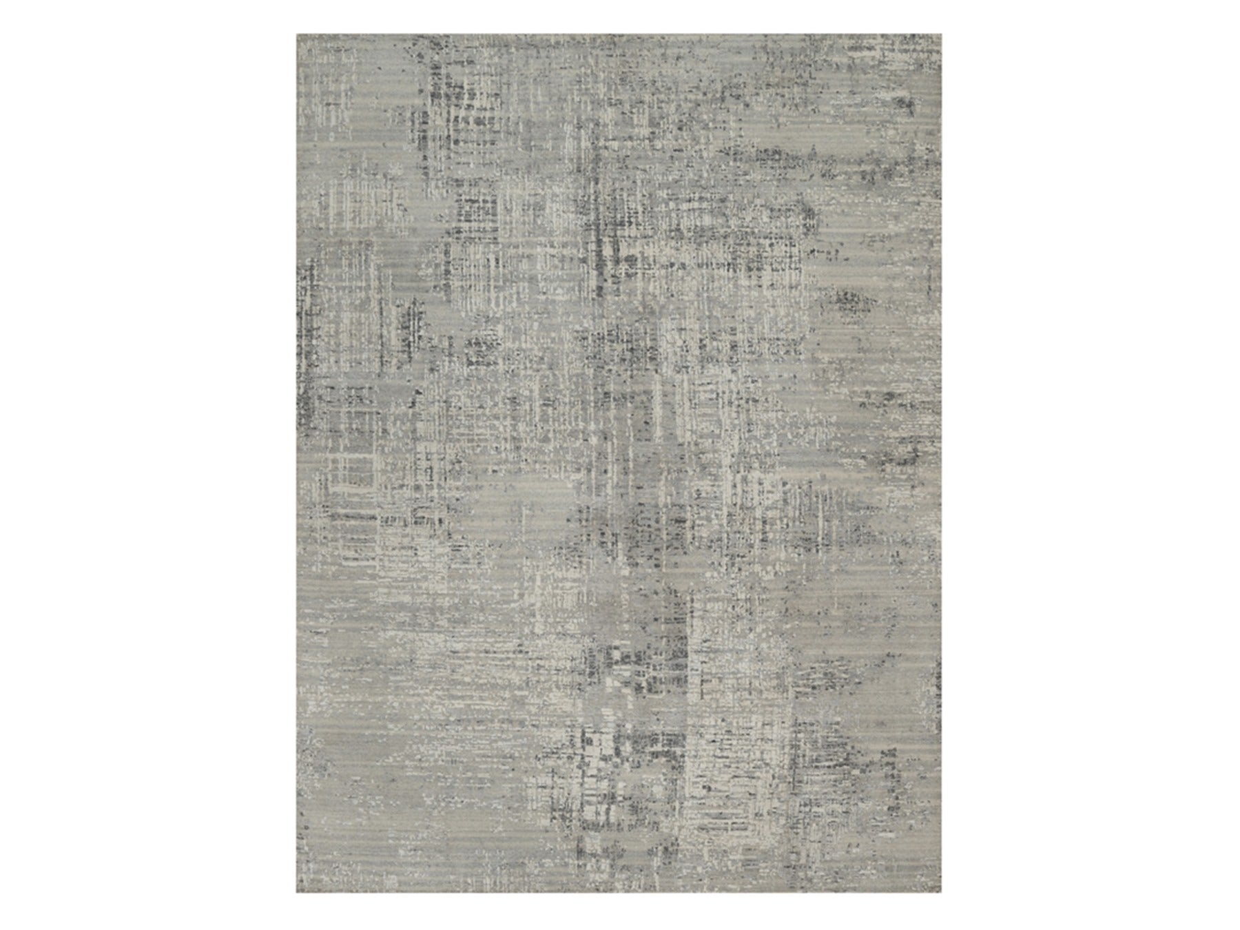 Modern / Contemporary hand-knotted wool rug in Gray, 8'11" x 11'11" — SKU O091822