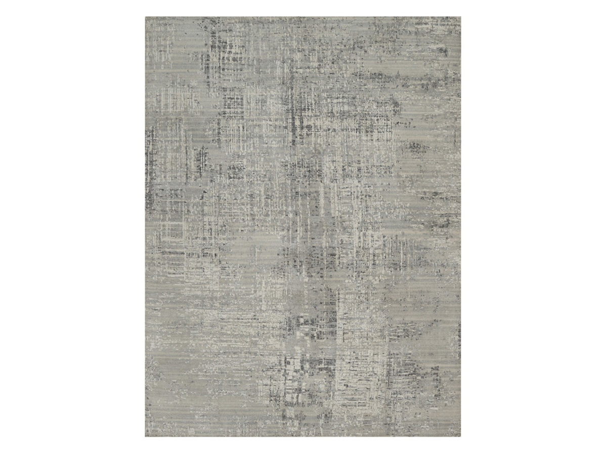 Modern / Contemporary hand-knotted wool rug in Gray, 8'11" x 11'11" — SKU O091822