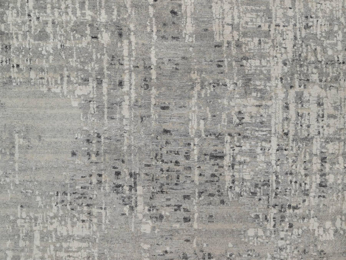Modern / Contemporary hand-knotted wool rug in Gray, 8'11" x 11'11" — SKU O091822 (view 8)