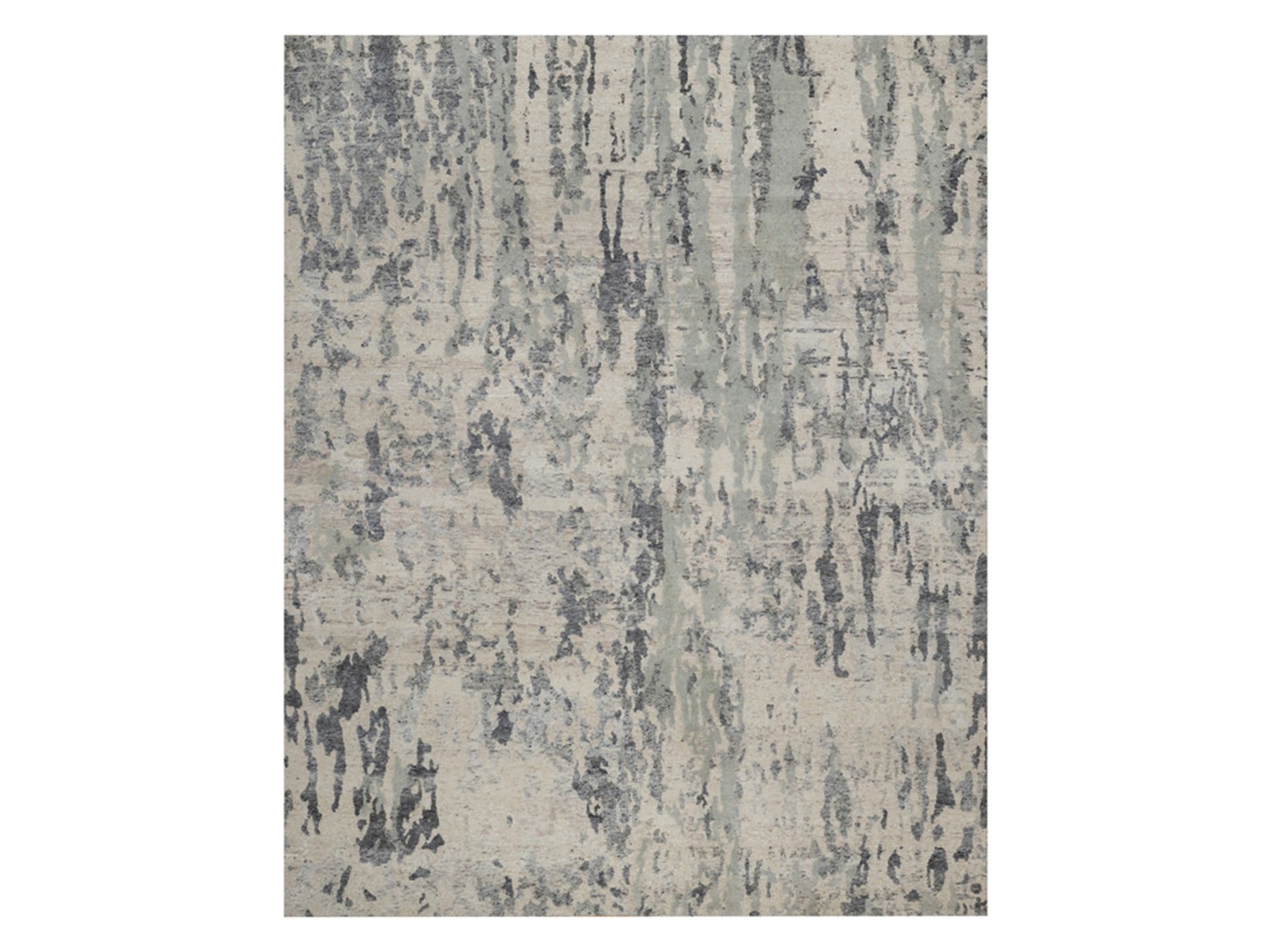 Ivory 8'0" x 10'0" Modern and Contemporary Hand knotted Wool Rug - Sku: O091825