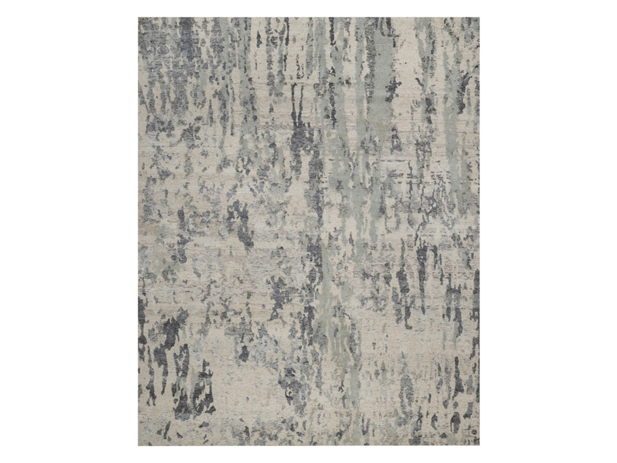 Modern / Contemporary hand-knotted wool rug in Ivory, 8' x 10' — SKU O091825