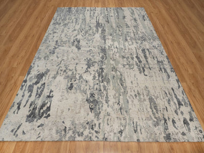 Modern / Contemporary hand-knotted wool rug in Ivory, 8' x 10' — SKU O091825 (view 2)