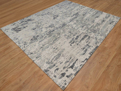 Modern / Contemporary hand-knotted wool rug in Ivory, 8' x 10' — SKU O091825 (view 3)