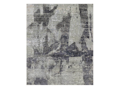 Modern / Contemporary hand-knotted wool rug in Gray, 8'2" x 10' — SKU O091827