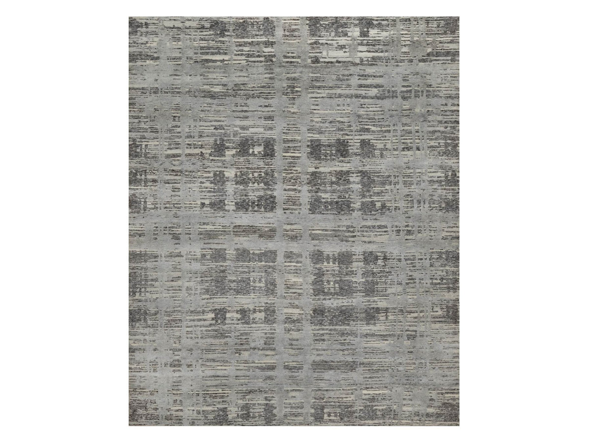 Modern / Contemporary hand-knotted wool rug in Gray, 8'1" x 10'1" — SKU O091832