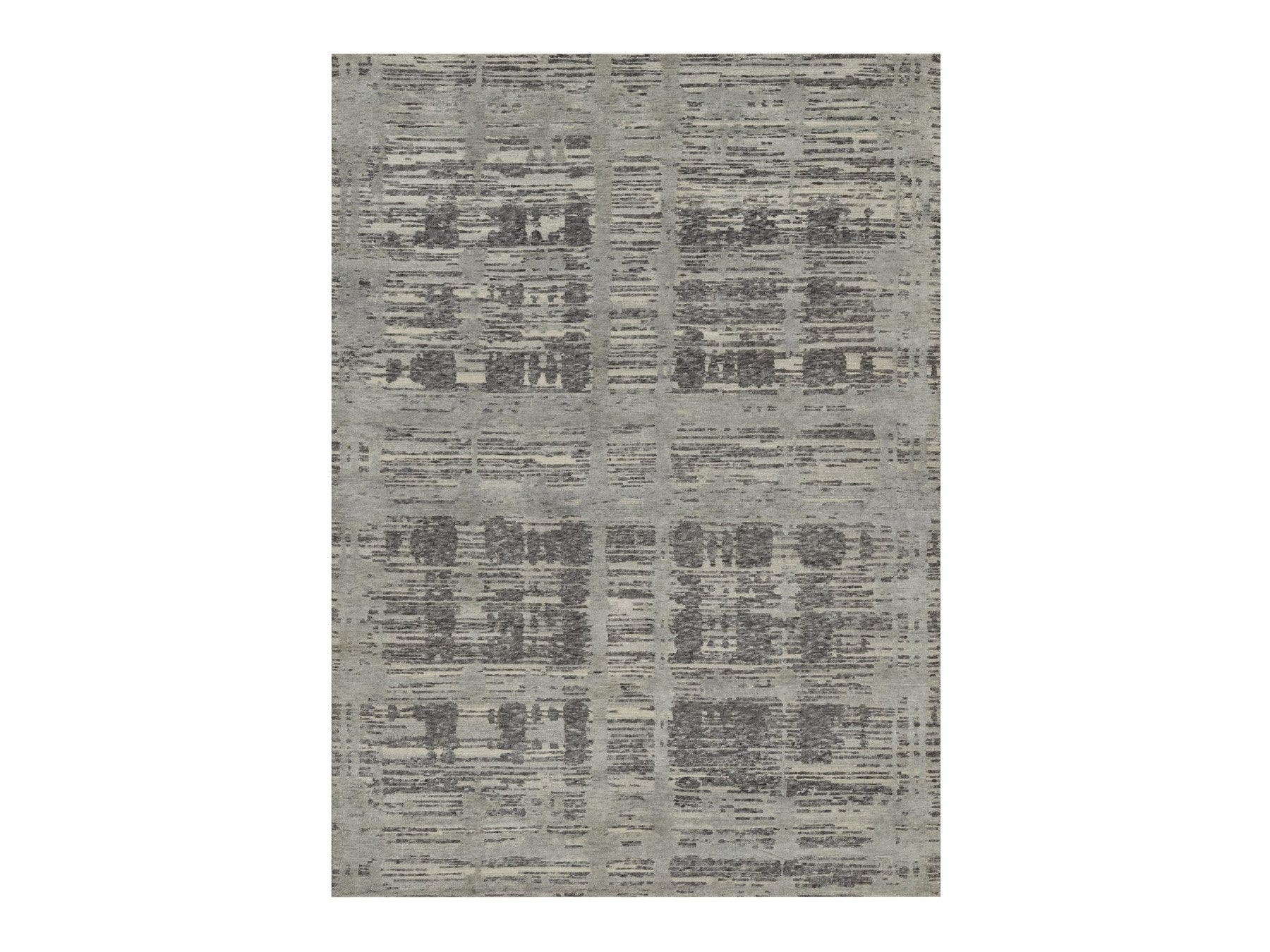 Grey 5'0" x 7'0" Modern and Contemporary Hand knotted Wool Rug - Sku: O091833
