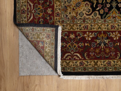 Black 8'0" x 10'1" Fine Oriental Hand knotted Wool Rug - Sku: O091834
